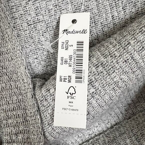 NWT Madewell MWL Superribbed Crop Tank Top in Gray Size Small - Picture 4 of 7